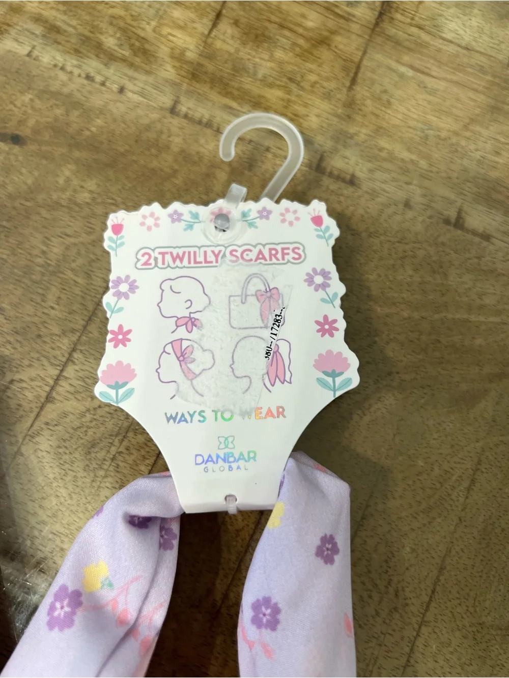 2 Floral Pink Lavender Hair Scarf -
